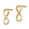 Image 2 : 14k Yellow Gold Polished Infinity Post Earrings
