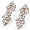 Image 1 : 4 ctw Emerald Cut Diamond Designer Earrings 18K Rose Gold