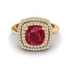 Image 1 : 2.52 ctw Ruby & Micro VS/SI Diamond Certified Pave Ring 18k Yellow Gold