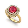 Image 2 : 2.52 ctw Ruby & Micro VS/SI Diamond Certified Pave Ring 18k Yellow Gold