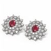 Image 3 : 9.28 ctw Ruby & Diamond Earrings 18K White Gold