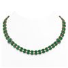 Image 1 : 66.67 ctw Emerald & Diamond Necklace 14K Rose Gold