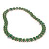 Image 2 : 66.67 ctw Emerald & Diamond Necklace 14K Rose Gold