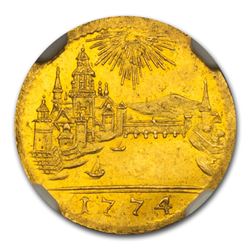 1774 German States Frankfurt Gold Kreuzer MS-62 NGC