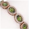 Image 3 : 13.87 ctw Tourmaline & Diamond Micro Pave Halo Bracelet 10k Rose Gold