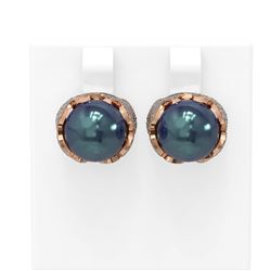 2.07 ctw Diamond & Pearl Earrings 18K Rose Gold