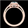 Image 3 : 0.53 ctw Fancy Intense Blue Diamond Art Deco Ring 18k Rose Gold