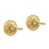 Image 2 : 14k Yellow Gold Textured Hollow Post Earrings