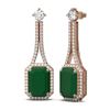Image 2 : 13.07 ctw Emerald & Diamond Earrings 18K Rose Gold