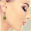 Image 3 : 8.45 ctw Tourmaline & Diamond Victorian Earrings 14K Yellow Gold