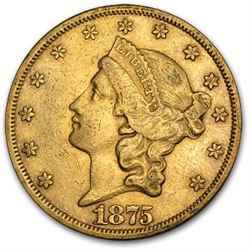 1875 $20 Liberty Gold Double Eagle XF