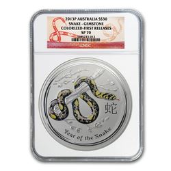 2013 AUS 1 kilo Silver Lunar Snake SP-70 NGC FR (Gemstone Eye)