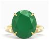 Image 1 : 9 ctw Emerald Designer Engagment Ring 18k Yellow Gold
