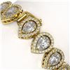 Image 3 : 18.55 ctw Pear Cut Diamond Micro Pave Bracelet 18K Yellow Gold