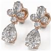 Image 1 : 2.75 ctw Pear Cut Diamond Designer Earrings 18K Rose Gold