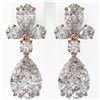 Image 2 : 2.75 ctw Pear Cut Diamond Designer Earrings 18K Rose Gold