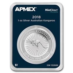2018 AUS 1 oz Silver Kangaroo (MintDirect? Premier Single)
