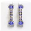 Image 1 : 9.01 ctw Tanzanite & Diamond Earrings 14K Yellow Gold
