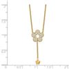 Image 2 : 14k Yellow Gold Flower CZ Necklace - 17 in.