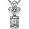 Image 1 : 1.4 ctw Emerald Cut Diamond Designer Necklace 18K White Gold