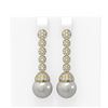 Image 1 : 2.75 ctw Diamond & Pearl Earrings 18K Yellow Gold