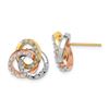 Image 1 : 14k Tri-Color Diamond Fascination Loveknot Earrings