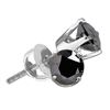 Image 1 : Sterling Silver Unisex Black Color Enhanced Diamond Screwback Stud Earrings 3/4 Cttw