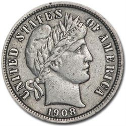 1908 Barber Dime XF