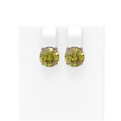 4 ctw Fancy Yellow Diamond Earrings 18K Rose Gold