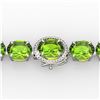 Image 1 : 67 ctw Peridot & Micro Pave Diamond Bracelet 14k White Gold