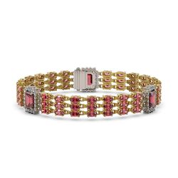 26.64 ctw Tourmaline & Diamond Bracelet 14K Yellow Gold