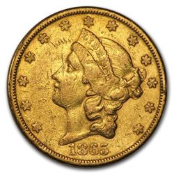 1865-S $20 Liberty Gold Double Eagle XF