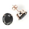 Image 2 : 18 ctw Black Diamond Designer Stud Earrings 14k Rose Gold