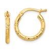 Image 1 : 14k Yellow Gold Small Hoop Earrings - 2x15 mm