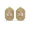 Image 1 : 11.69 ctw Morganite & Diamond Victorian Earrings 14K Yellow Gold