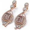 Image 3 : 13.52 ctw Morganite & Diamond Earrings 18K Rose Gold