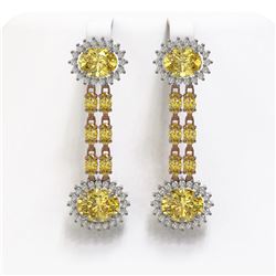 10.58 ctw Citrine & Diamond Earrings 14K Rose Gold