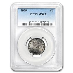 1909 Liberty Head V Nickel MS-63 PCGS