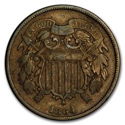1864 Two Cent Piece VF (Rotated Rev)