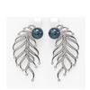 Image 1 : 2.1 ctw Diamond & Pearl Earrings 18K White Gold