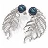 Image 3 : 2.1 ctw Diamond & Pearl Earrings 18K White Gold
