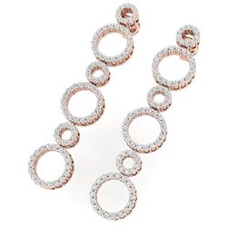 1.50 ctw Certified SI/I Diamond Halo Earrings 18K Rose Gold