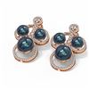 Image 3 : 2.61 ctw Diamond & Pearl Earrings 18K Rose Gold