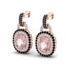 Image 1 : 5 ctw Morganite With Black & White Micro Diamond EARRINING 14k Rose Gold