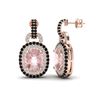 Image 2 : 5 ctw Morganite With Black & White Micro Diamond EARRINING 14k Rose Gold