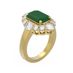 8.54 ctw Emerald & Diamond Ring 18K Yellow Gold