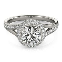 1.85 ctw Certified VS/SI Diamond Halo Ring 14k White Gold