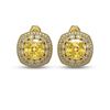Image 1 : 13.99 ctw Canary Citrine & Diamond Victorian Earrings 14K Yellow Gold