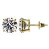 Image 2 : 3 ctw Certified Quality Diamond Stud Earrings 10k Yellow Gold