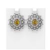Image 1 : 8.08 ctw Canary Citrine & Diamond Earrings 18K White Gold